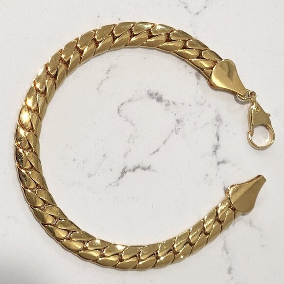 7.5mm Cuban Link Gold Bracelet - Picture 2 of 3